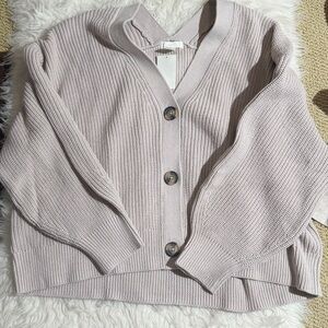 NWT H&M XXL Taupe Grey Cardigan Sweater Button Down Long Sleeve